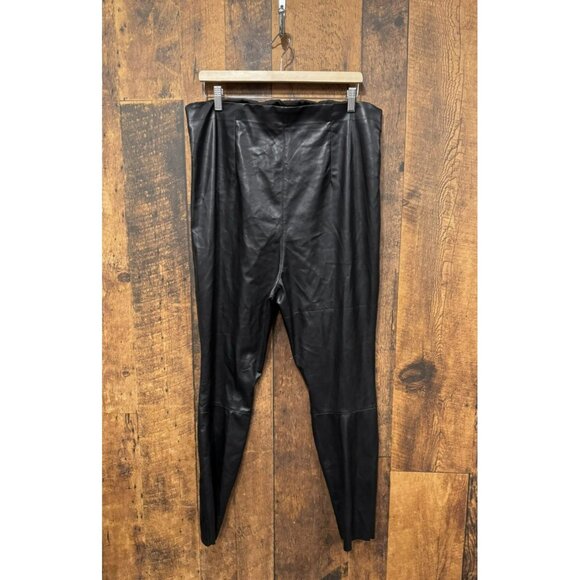 H & M Mama Maternity Womens Size XL Coated Faux Leather Vegan Pants in Black - Picture 3 of 5